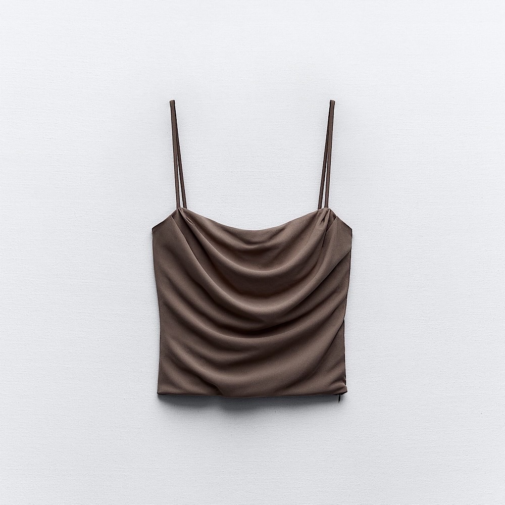 КОРСЕТНЫЙ ТОП ZARA цвет Mink / бежево-коричневый M00364