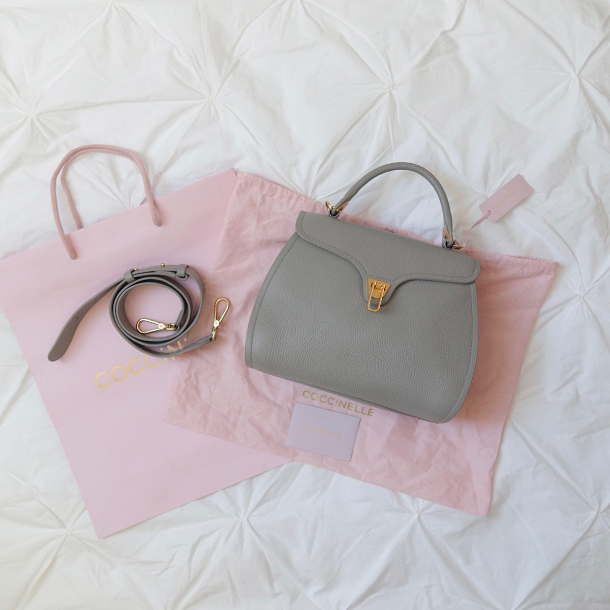 СУМКА COCCINELLE MARVIN SMALL Stone / Серый M00754