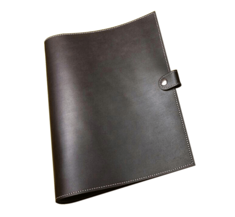 Кожаная папка на кнопке, гладкая кожа