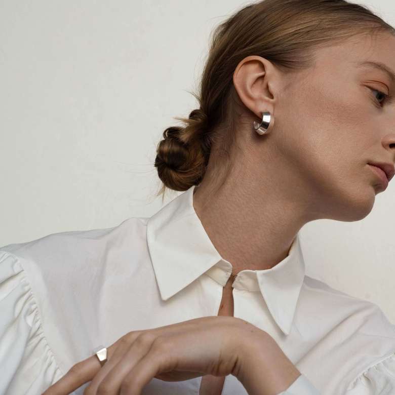 Серьги-кольца широкие большие