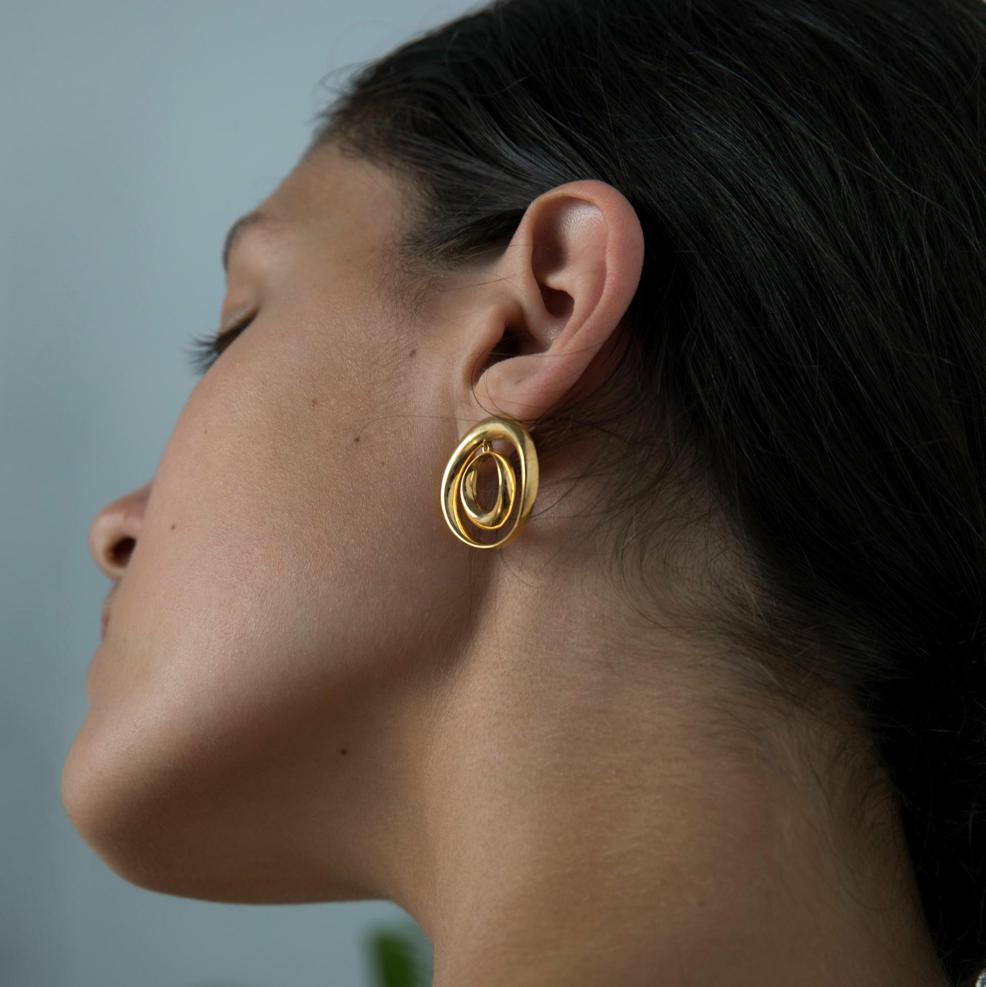 Серьги "Круглые" с подвижным элементом