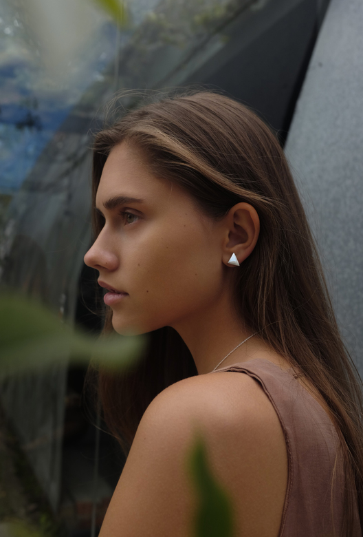 Серьги с гранями "Пирамидки" 12 мм