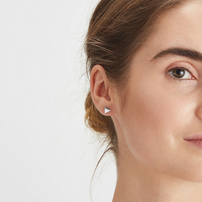 Серьги с гранями "Пирамидки" 7 мм