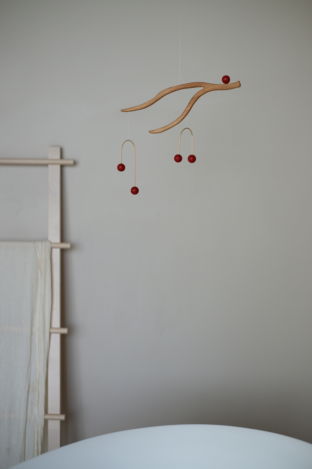 Cherry hanging kinetic mobile