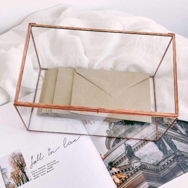 стеклянный сундучок для писем, открыток, конвертов