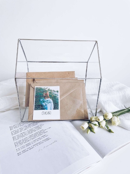 стеклянный Домик для писем, открыток, конвертов