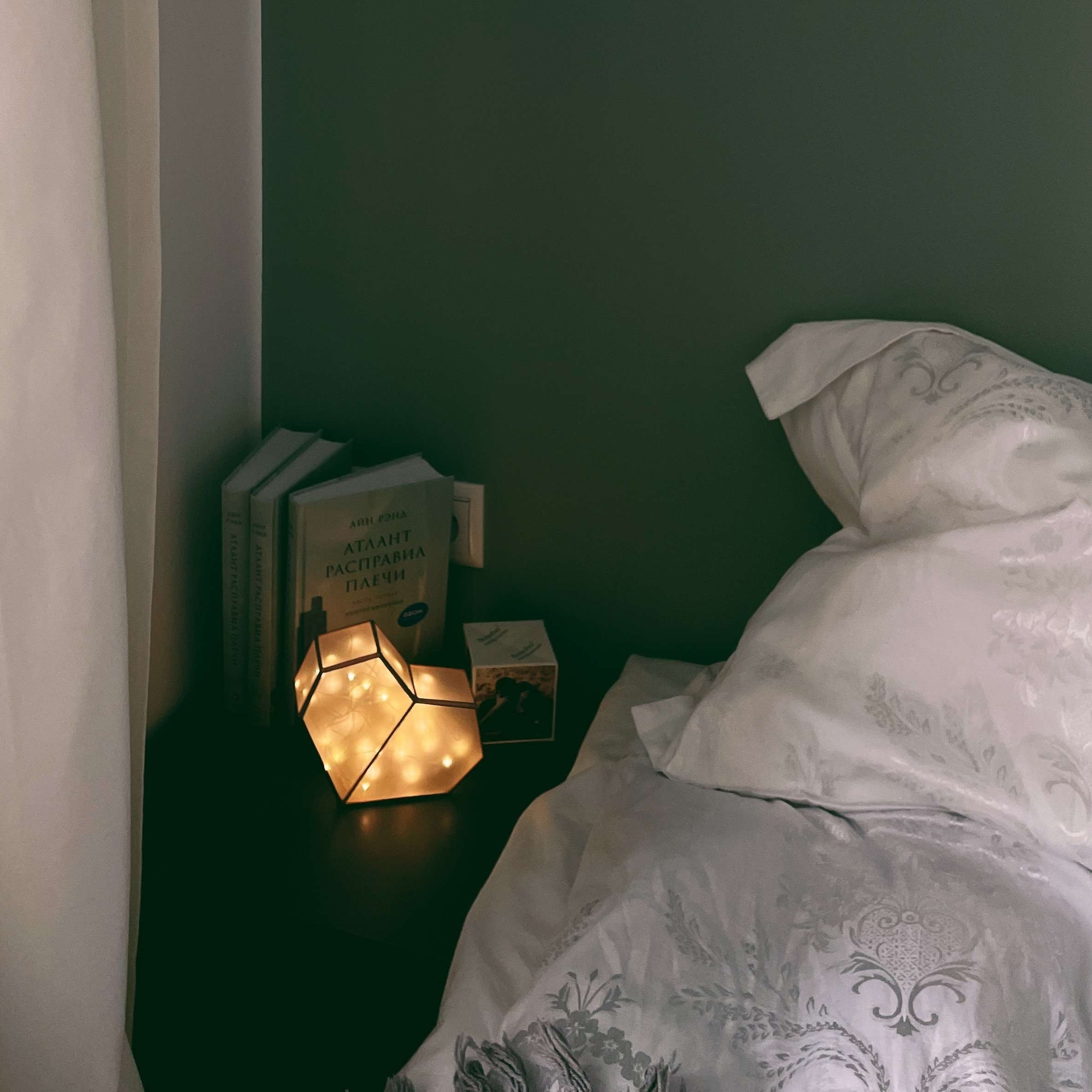 ночник Сердце из молочного стекла