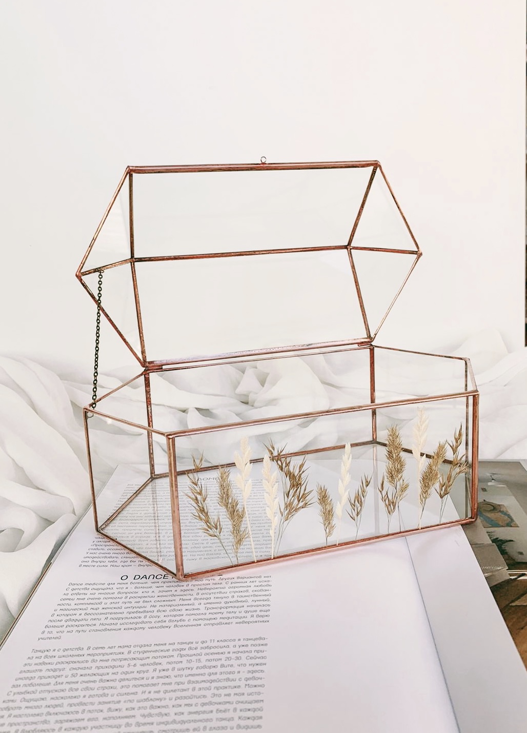 стеклянный сундучок Тиффани с гербарием