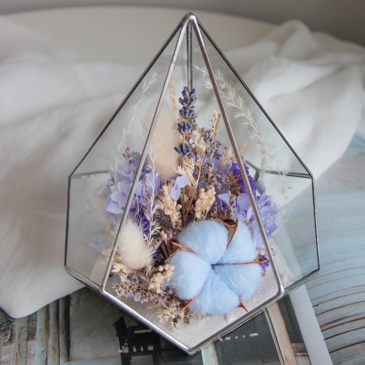 флорариум с сухоцветами Сказочная гортензия