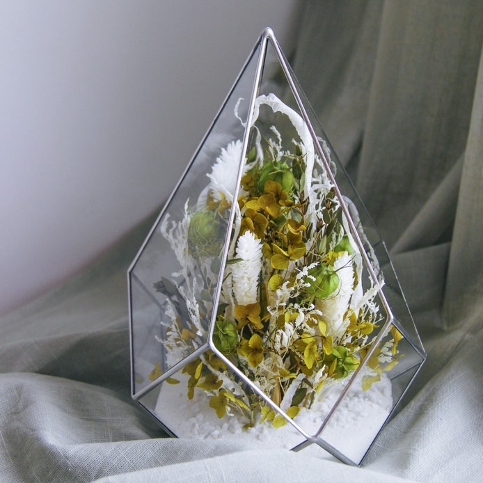 флорариум со стабилизированными растениями Ягель