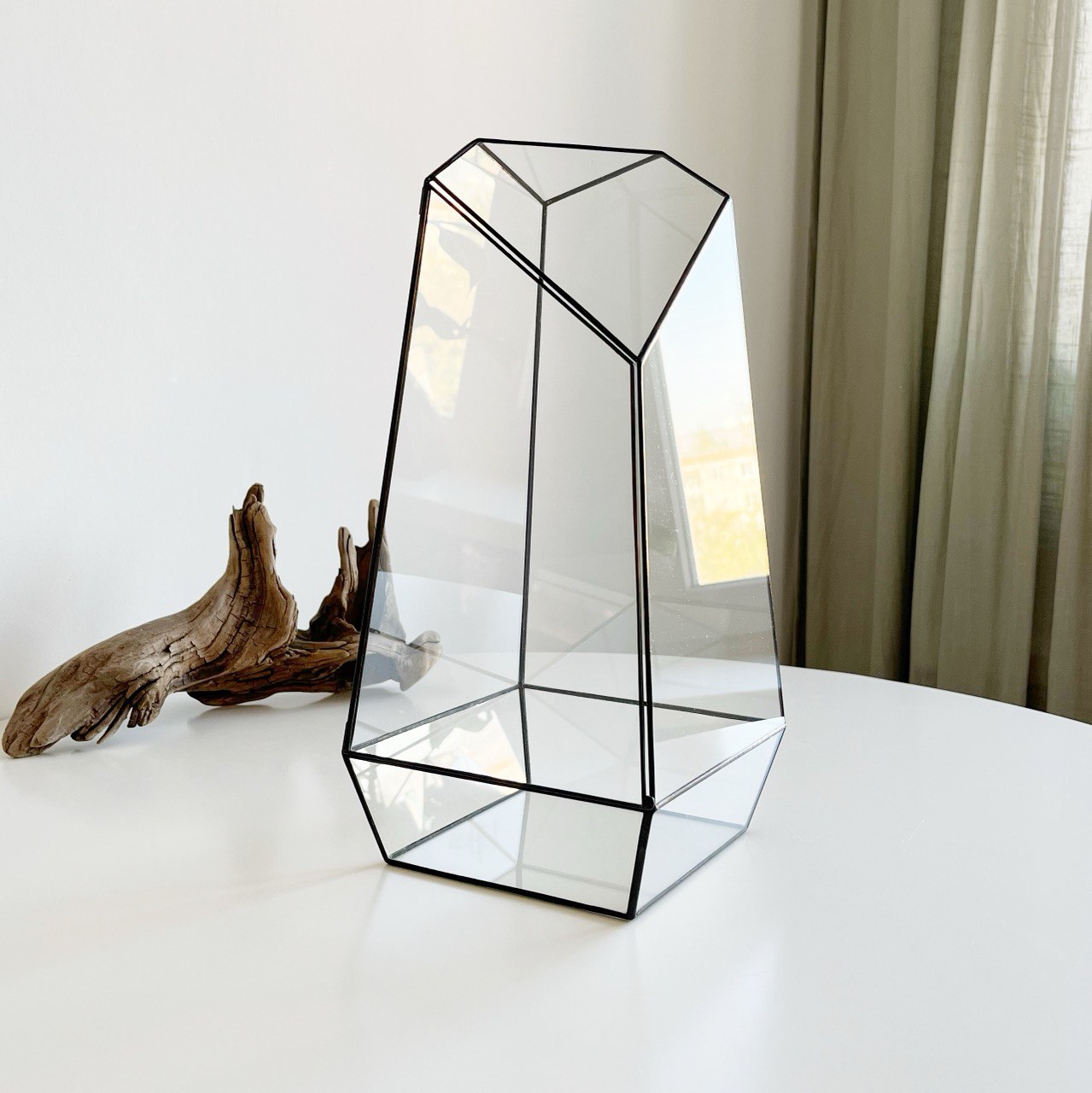 Флорариум геометрический Аметист с дверцей