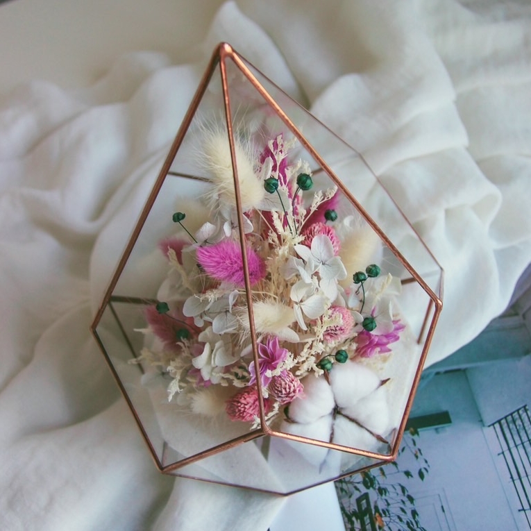 флорариум со стабилизированными растениями и сухоцветами Фэнтэзи