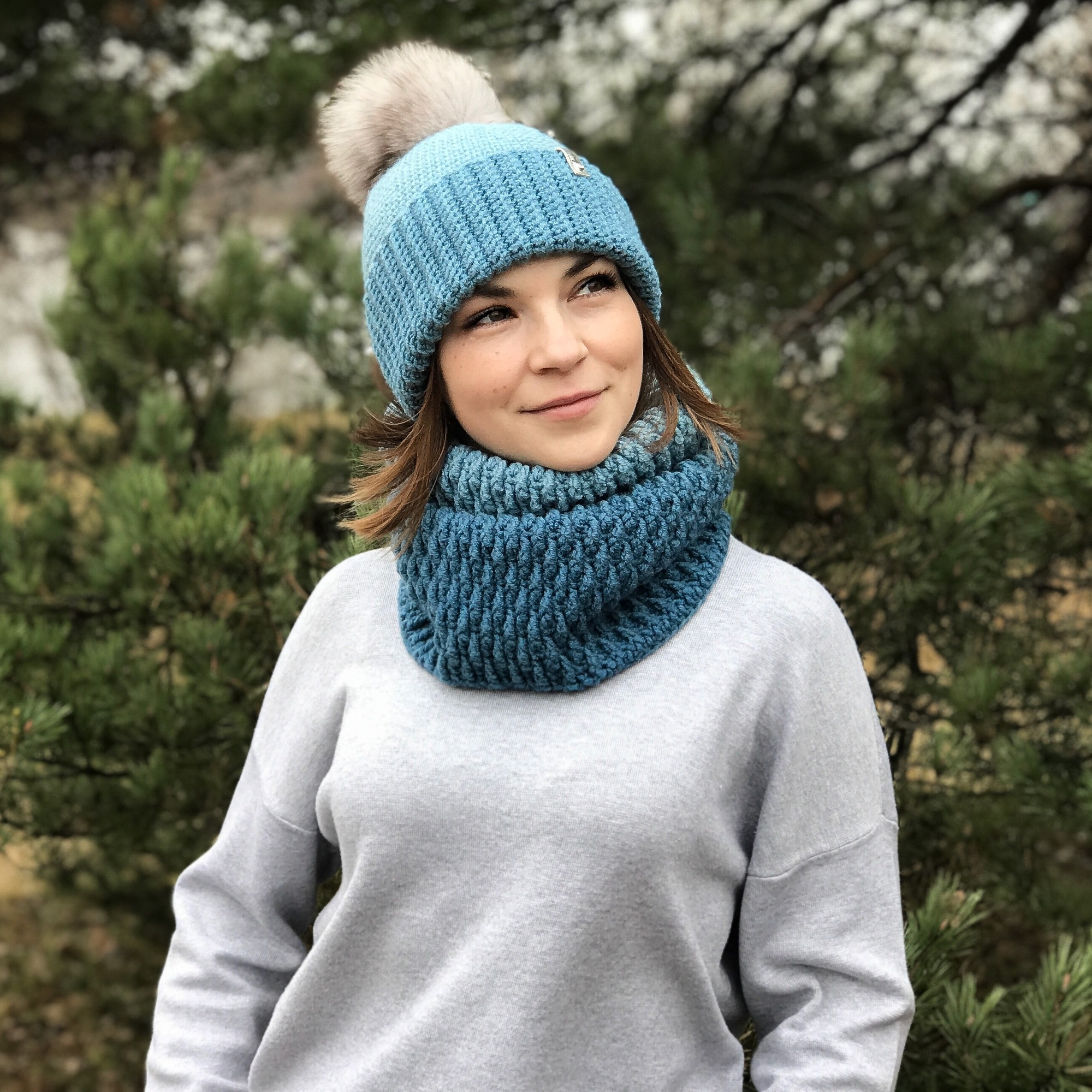 Мастер-класс на снуд узором "кожа дракона"