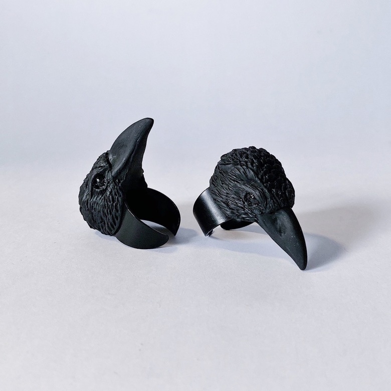 кольцо чёрный ворон