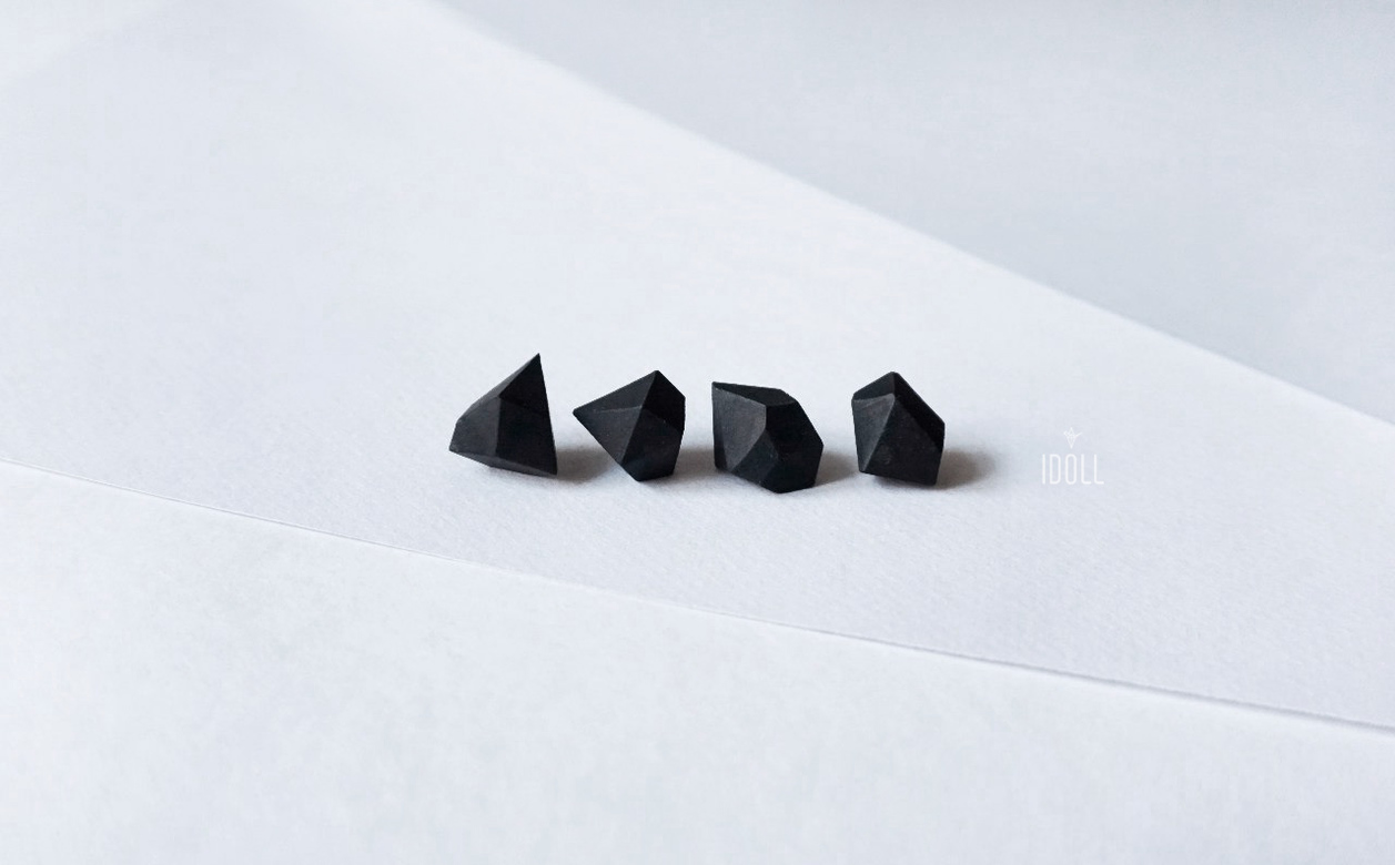 серьги чёрные грани