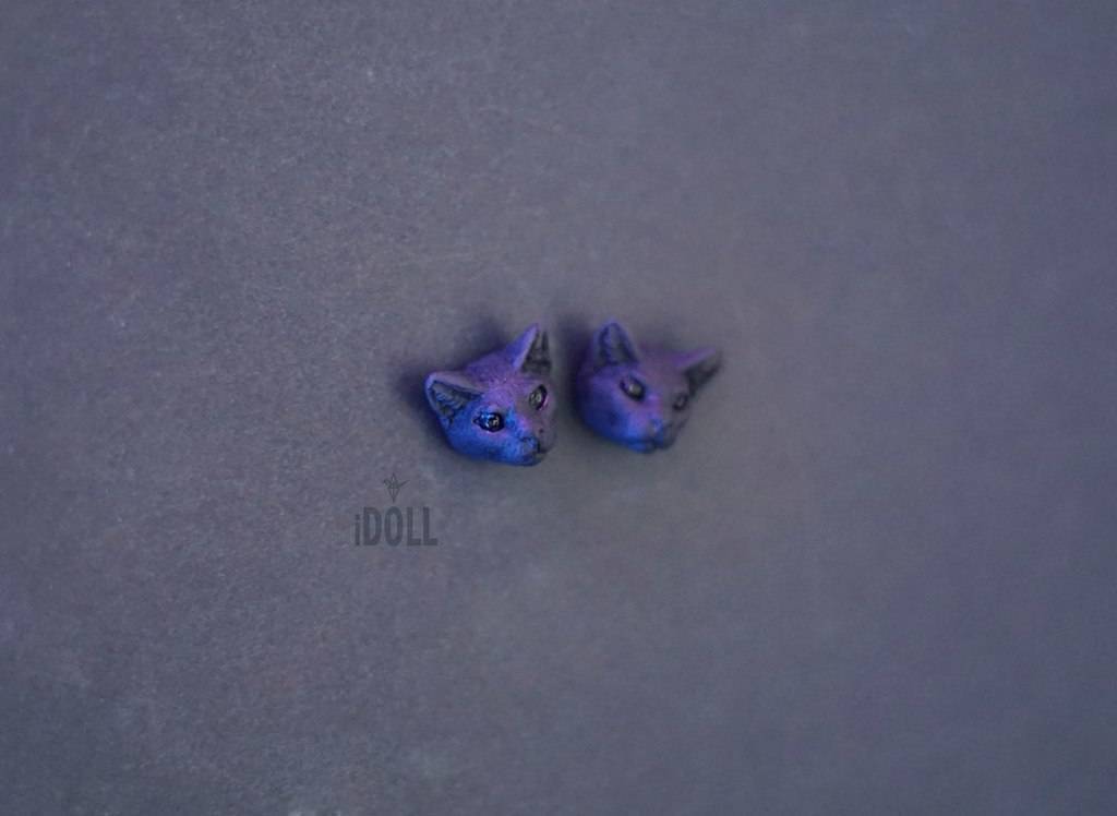 серьги чёрные кошки