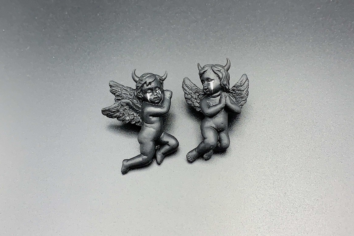 серьги темные ангелы-бесы