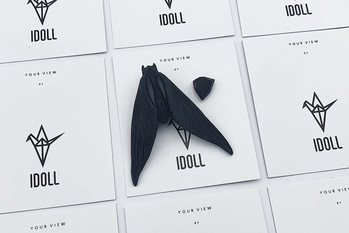 серьги мотылек и грань