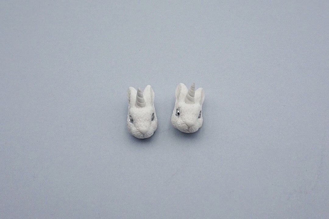 серьги кролики - единороги