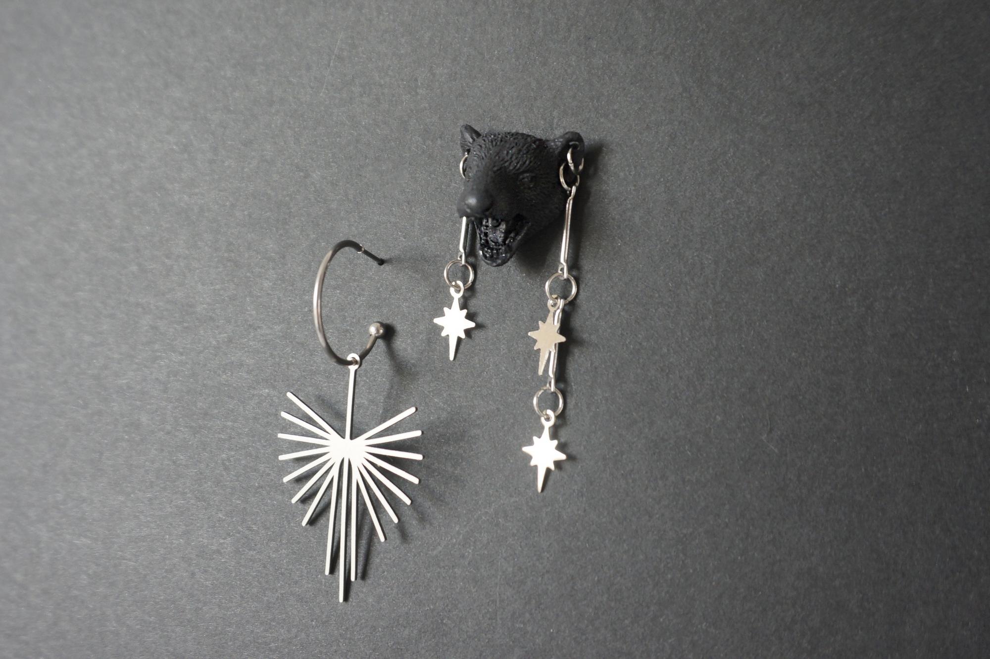 серьги тасманский дьявол и стальная звезда