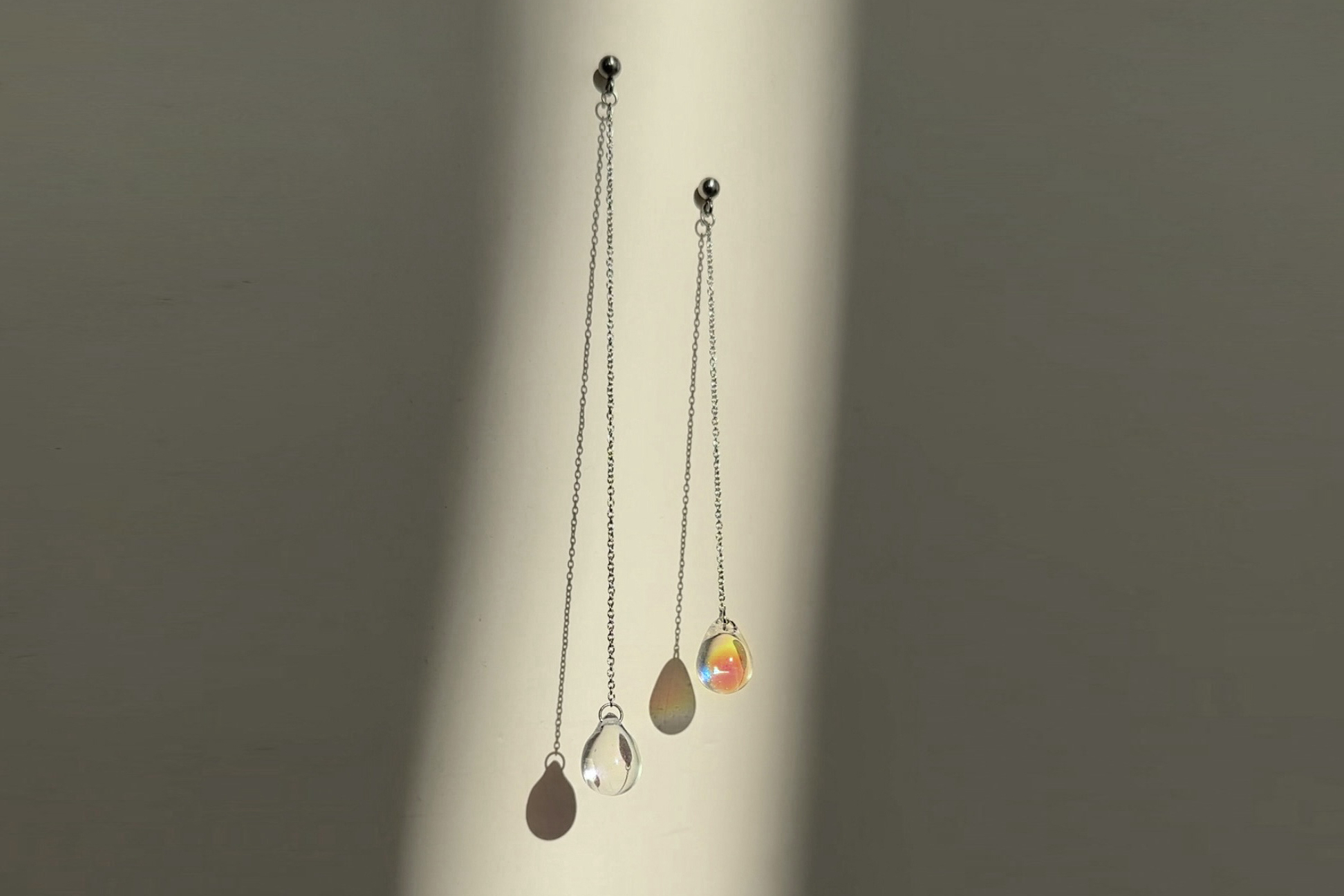 серьги переливающиеся слезы