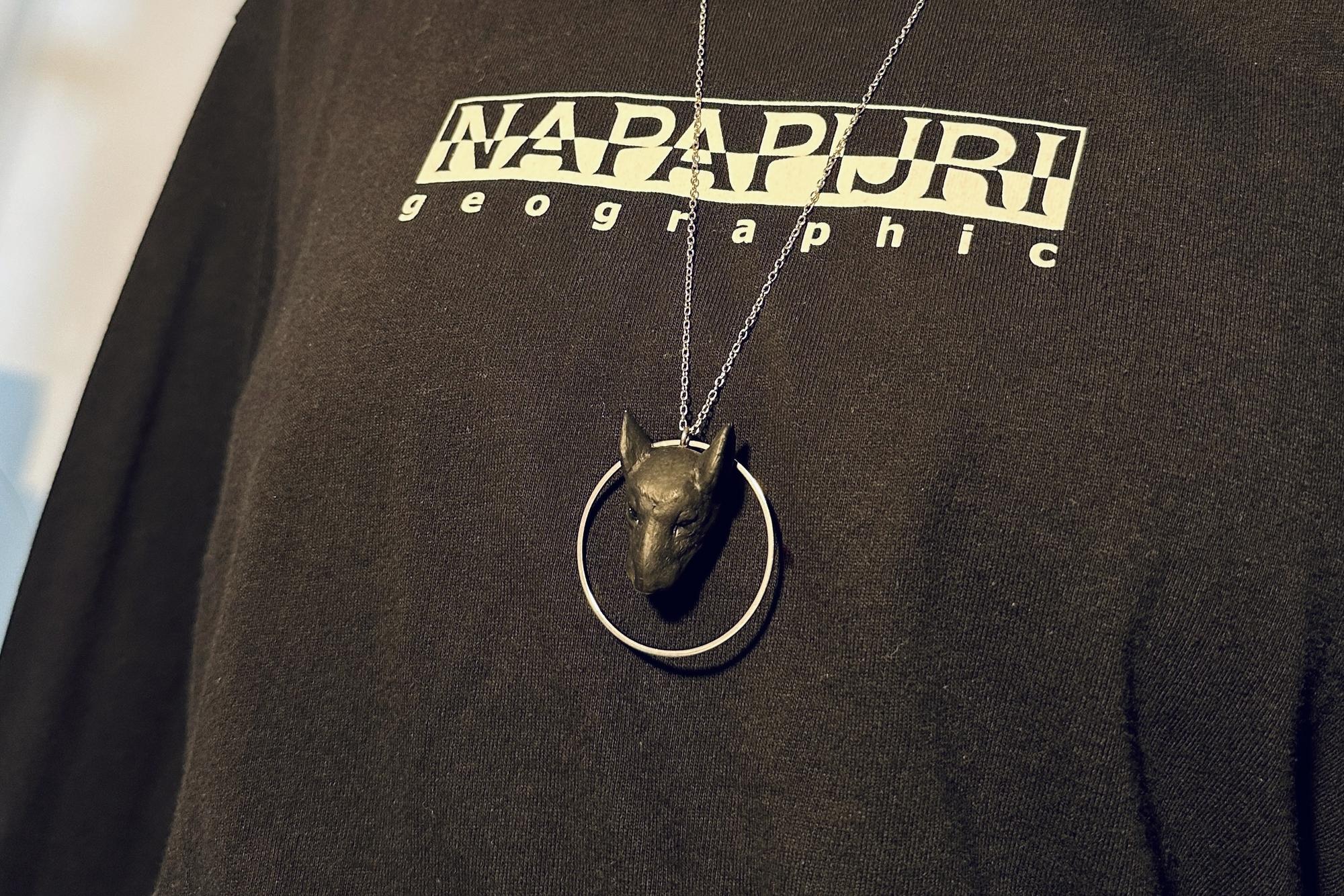 кулон бультерьер черный