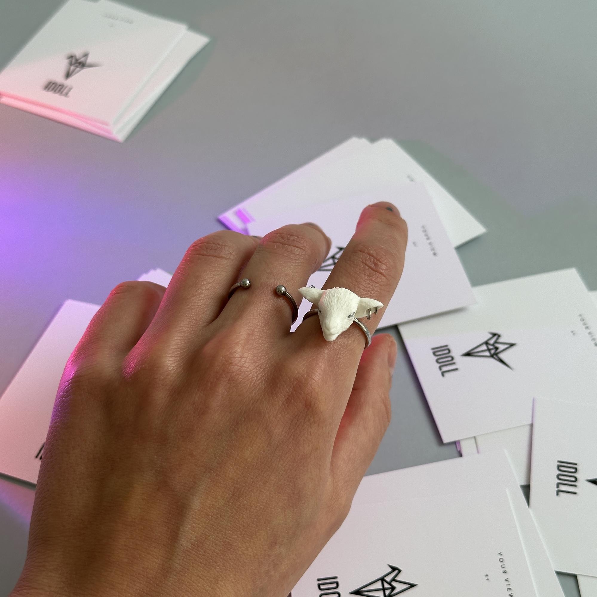 комплект стальных колец с овечкой