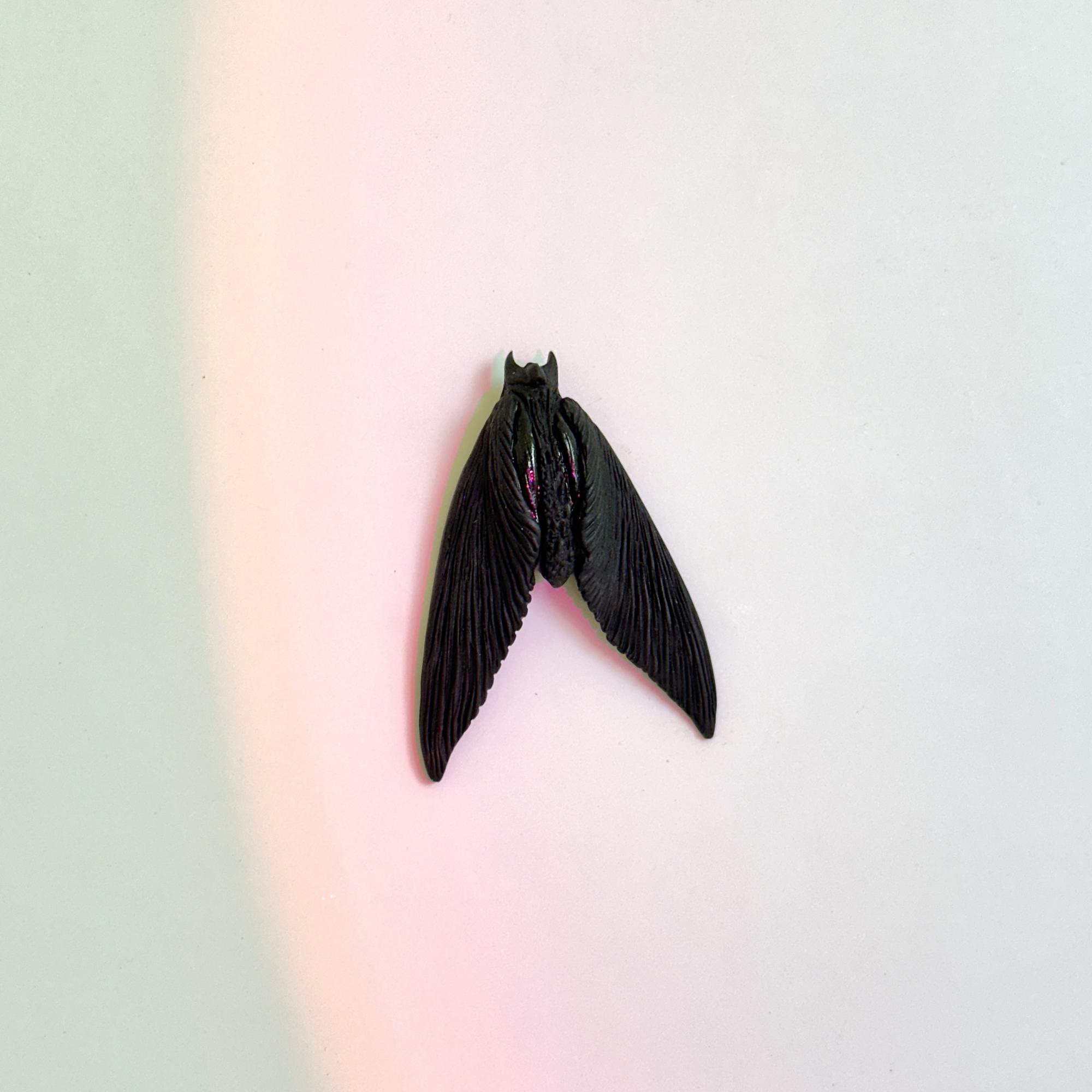 моносерьга черный мотылек