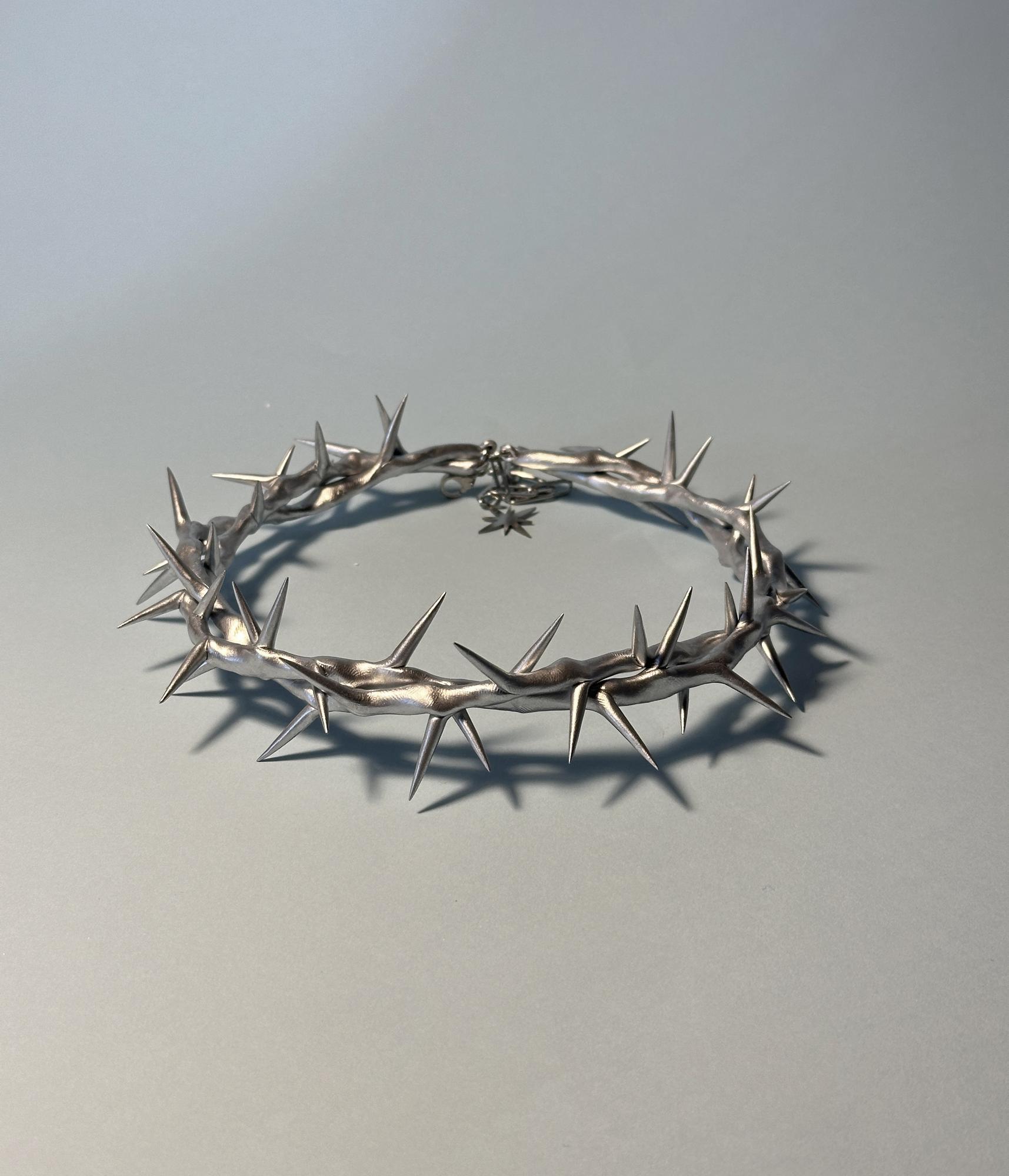 коллар серебристая двойная терновая ветвь