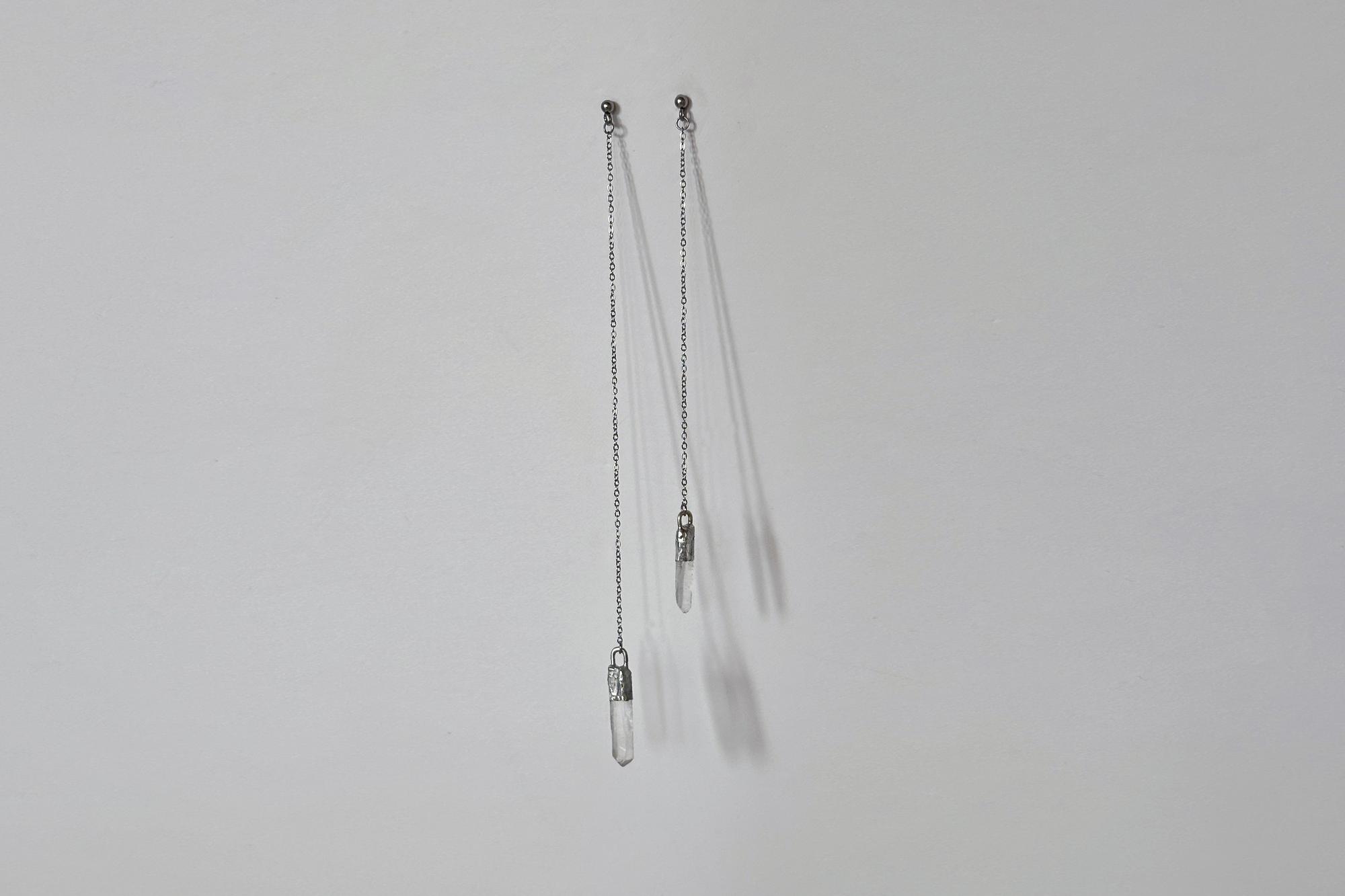 длинные серьги с горным хрусталем