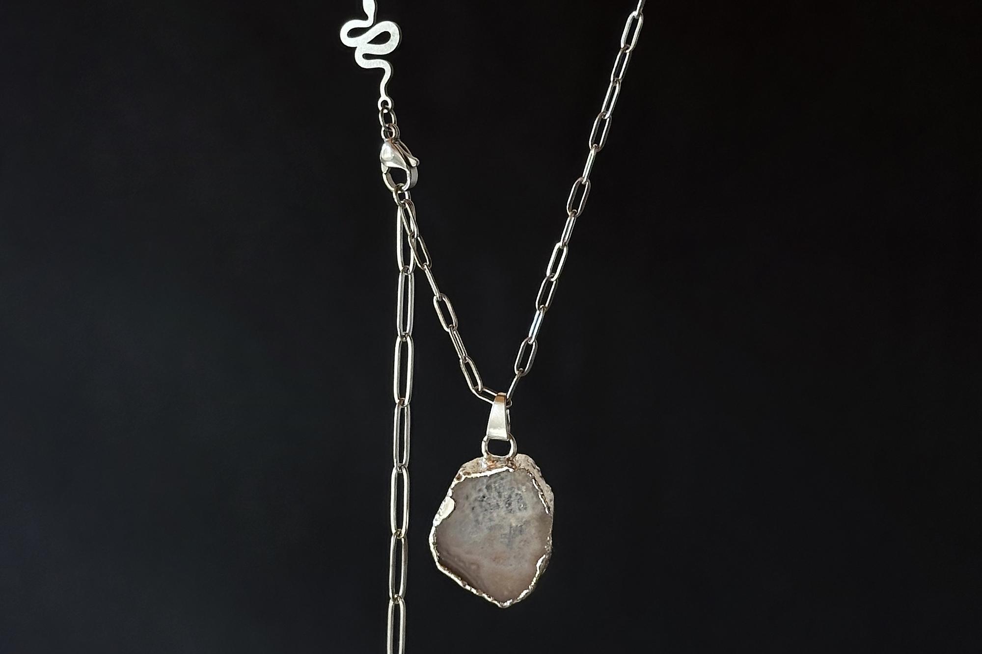 кулон со срезом агата №8