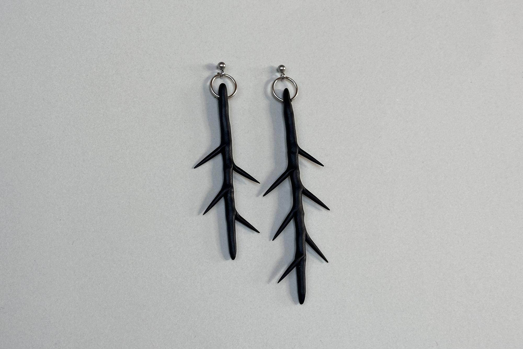 серьги терновые ветви прямые