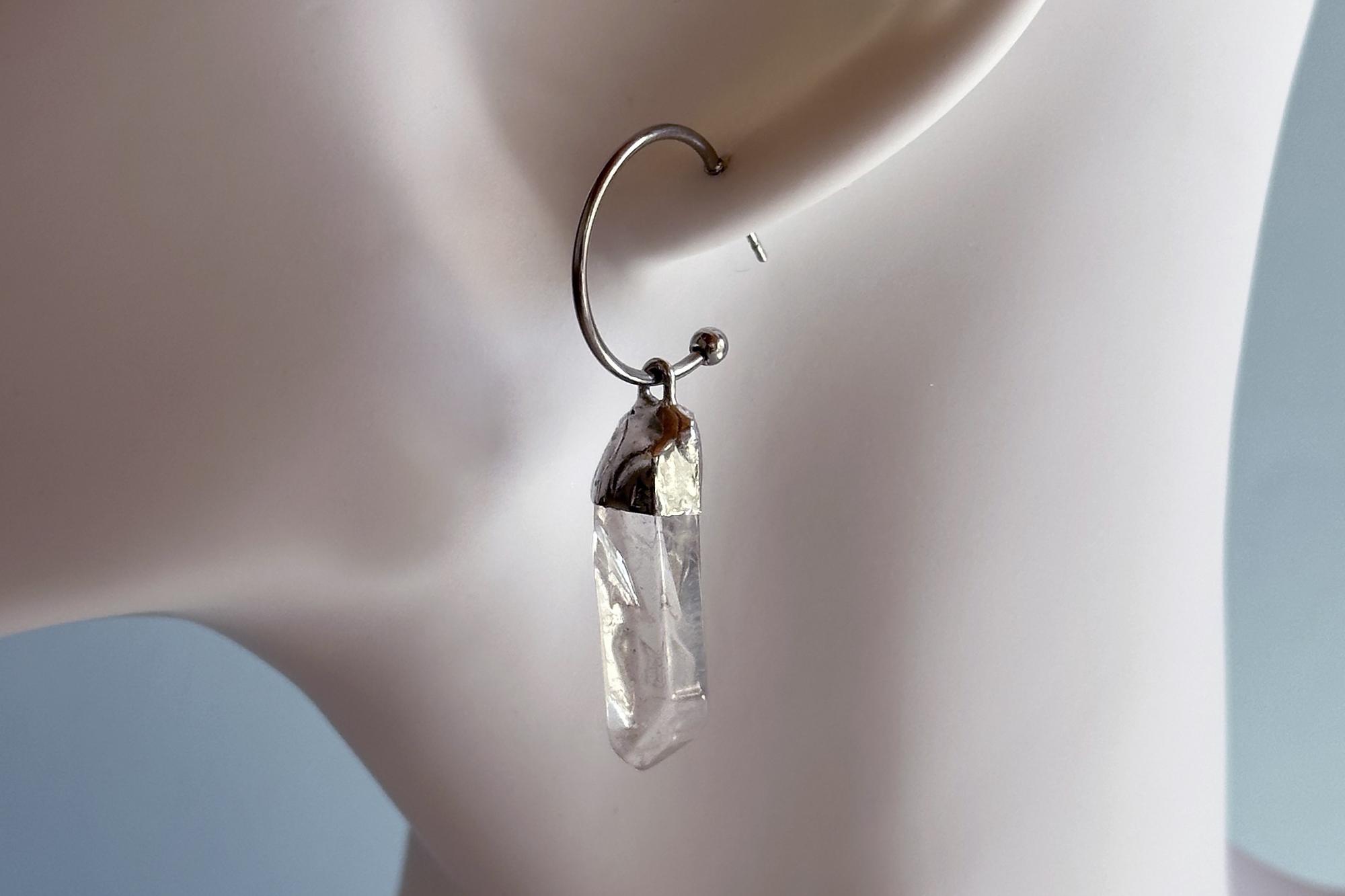 серьги с горным хрусталём №2