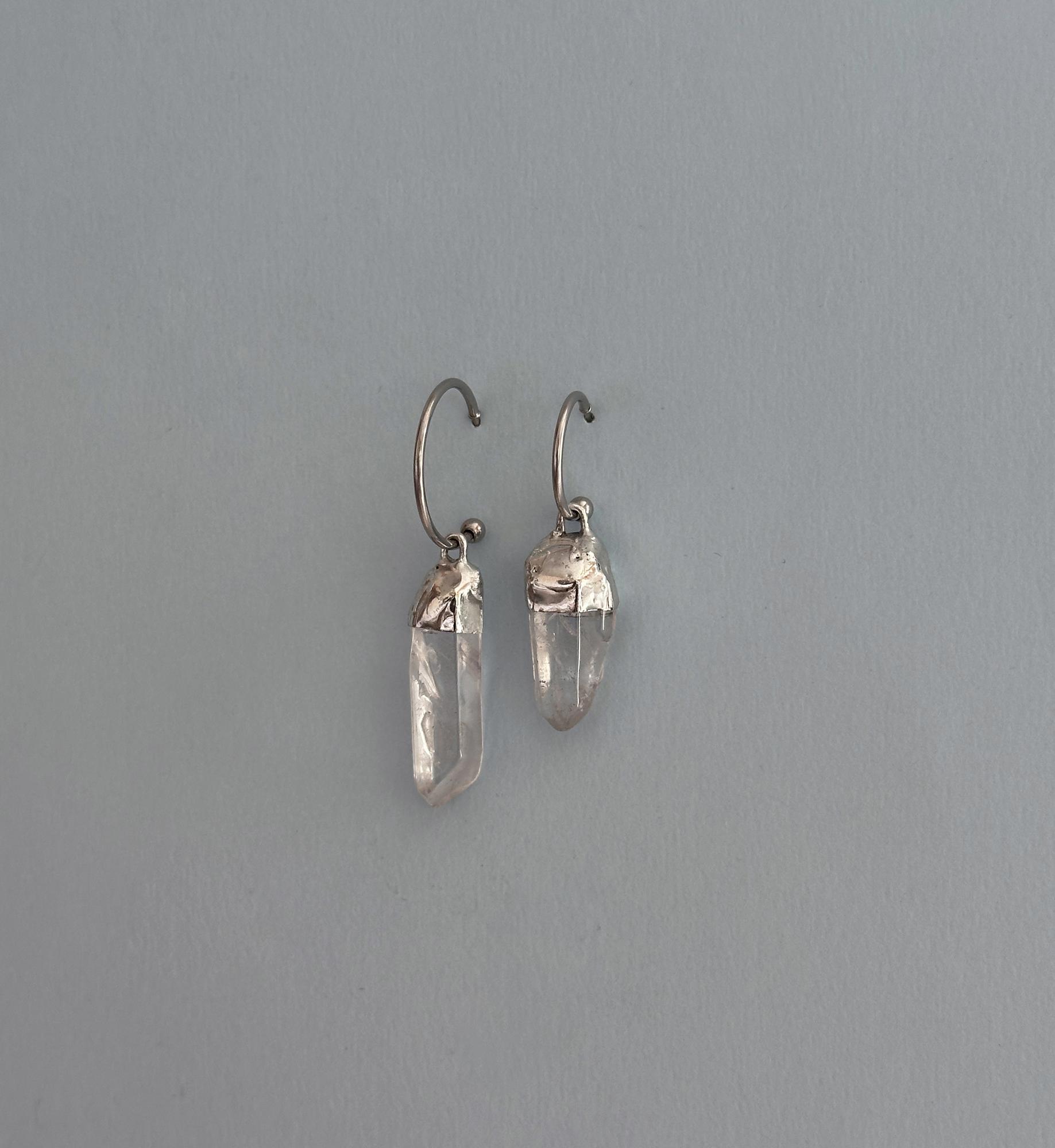 серьги с горным хрусталём №2