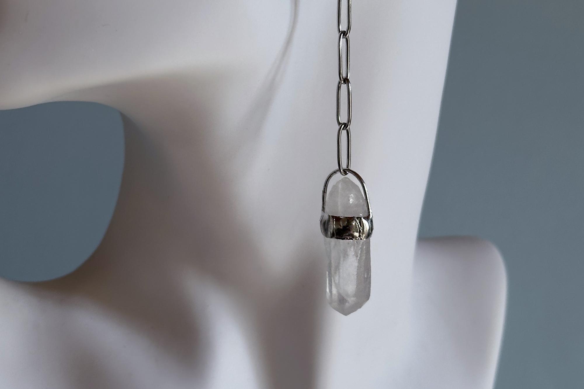 серьги с горным хрусталём №3