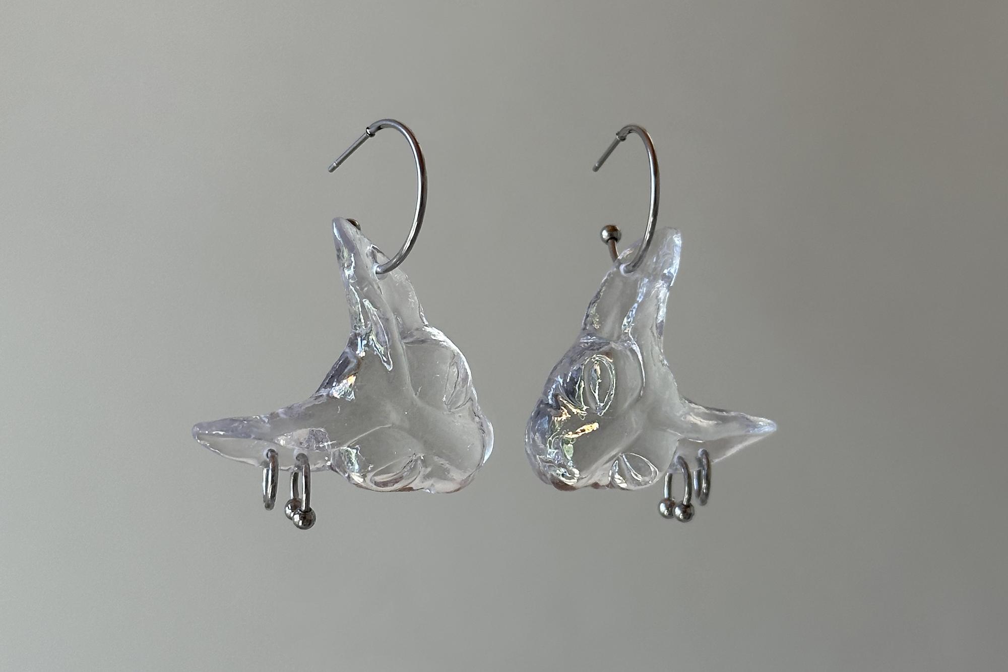 серьги кристальные сфинксы