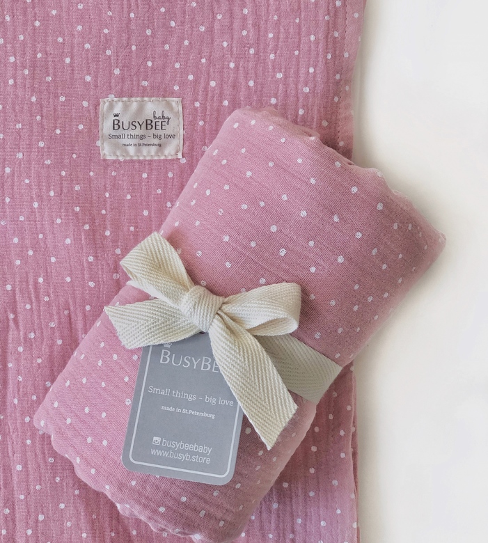 Двусторонняя пеленка LITTLE DOTS розовая