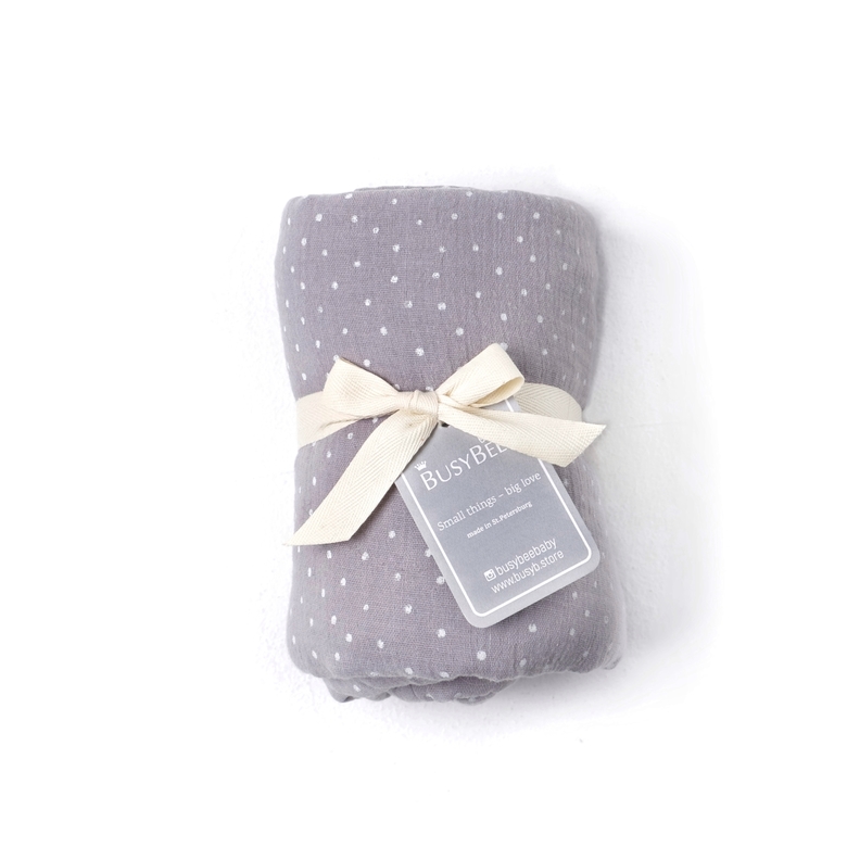 Двусторонняя пеленка LITTLE DOTS серая