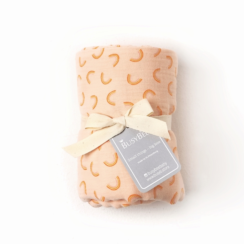 Пеленка RAINBOW персиковая