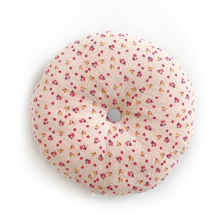 Подушка круглая FLORA розовая