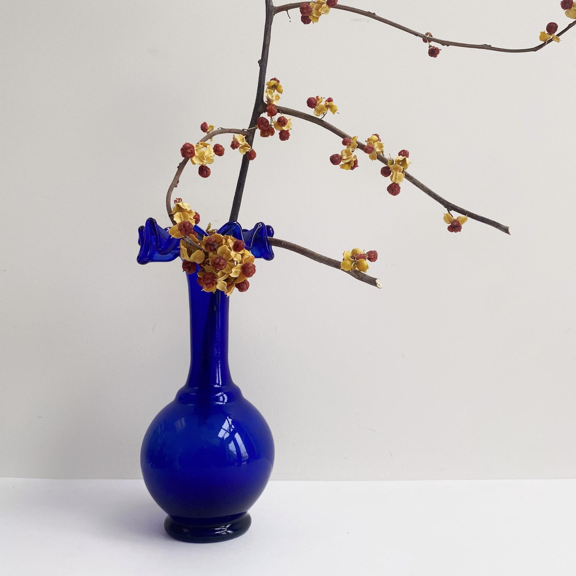 Ваза 19 см кобальтовое стекло