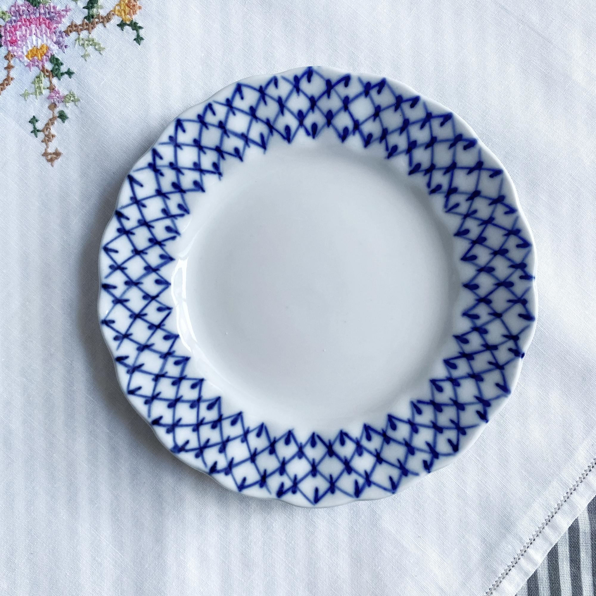 Пирожковая тарелка «кобальтовая сетка»