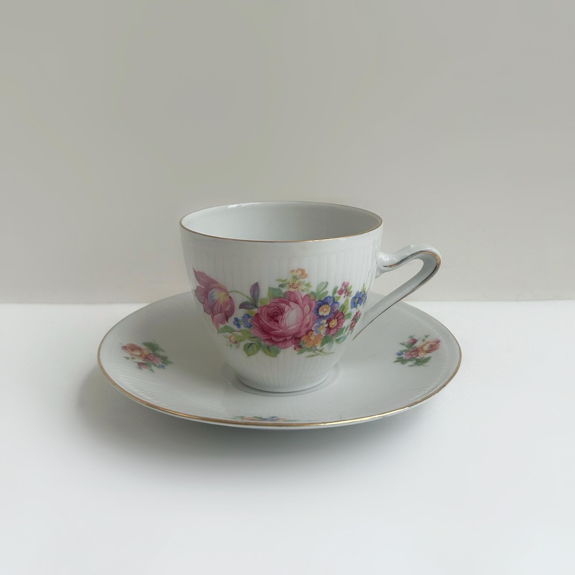 Старинная чайная пара Oscar Schaller