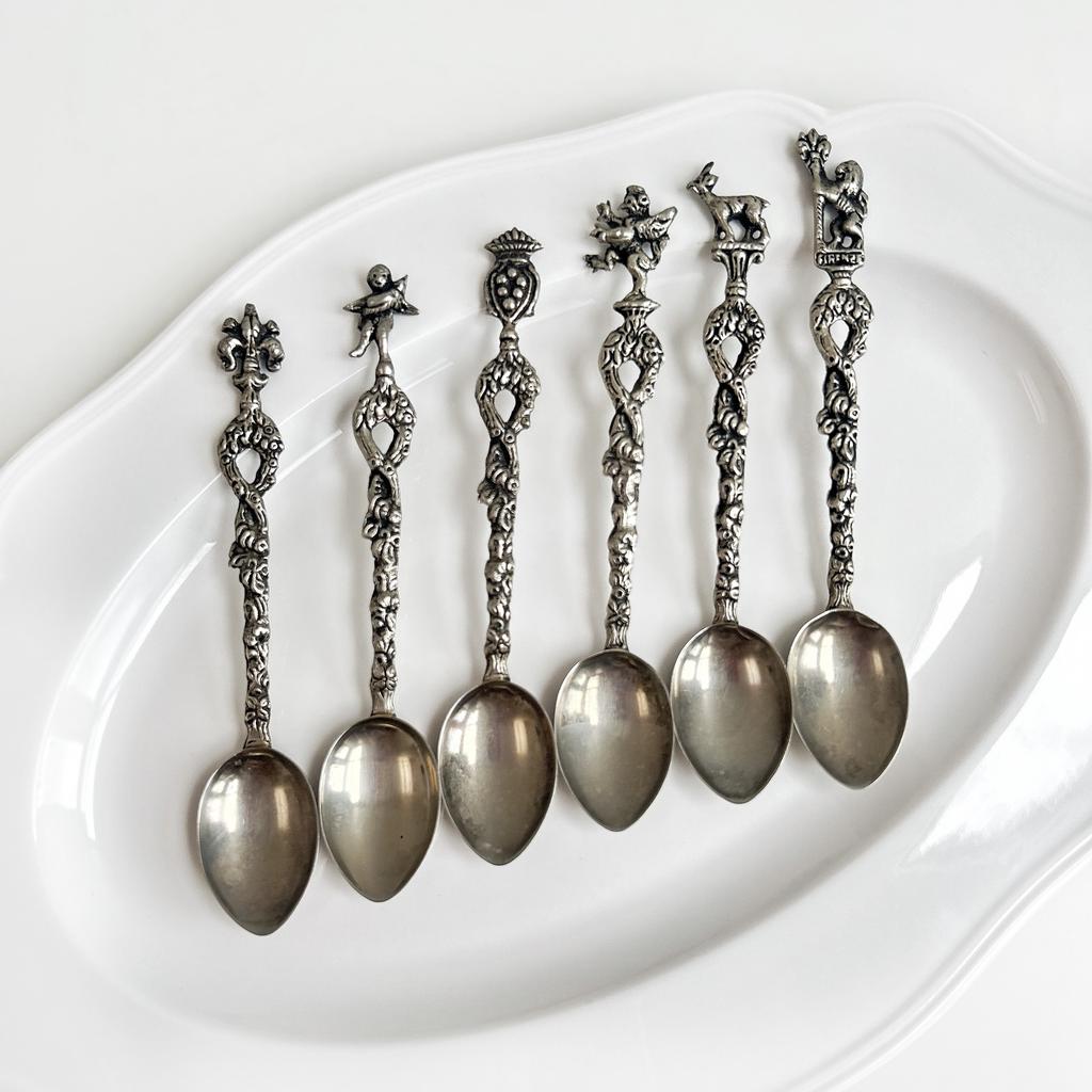 Набор из 6 ложек с фигурными ручками