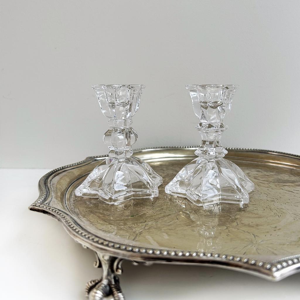 Парные хрустальные подсвечники