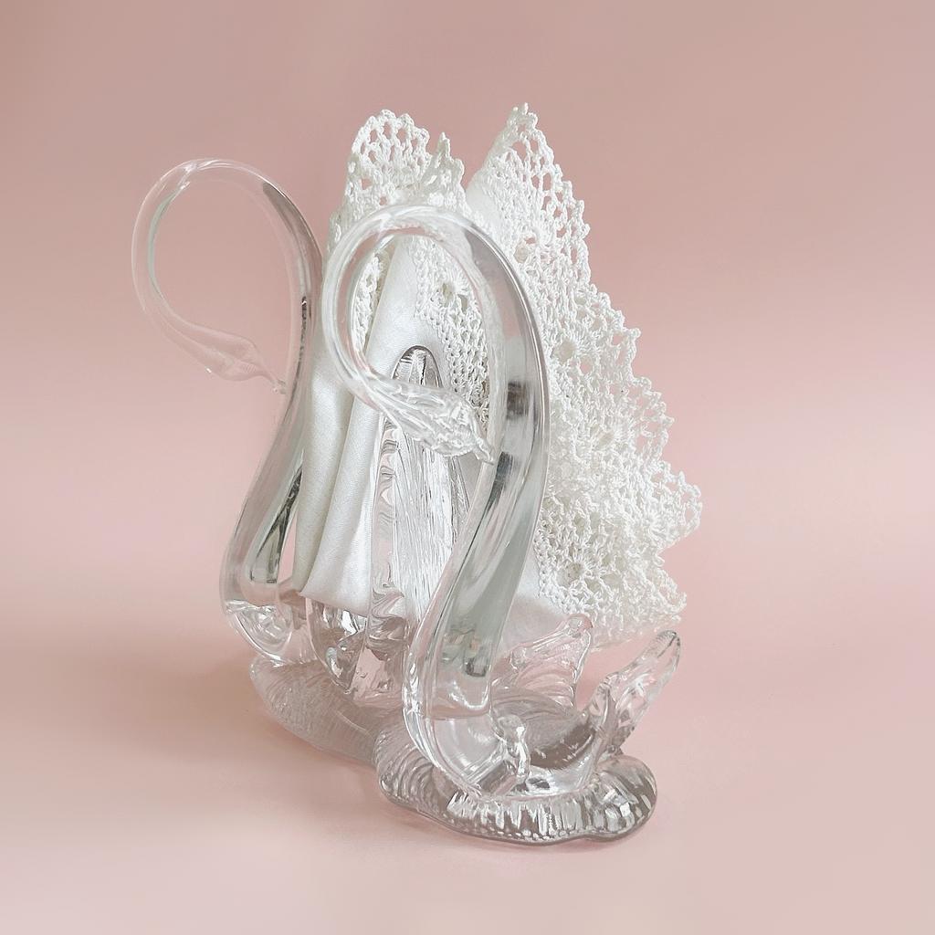 Хрустальная салфетница «Лебеди»