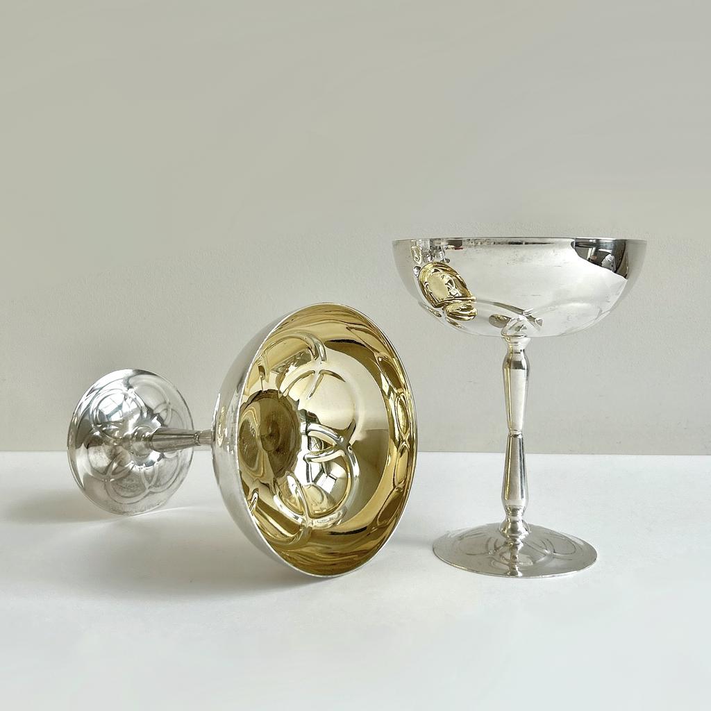 Креманка серебрение и 24каратное золочение