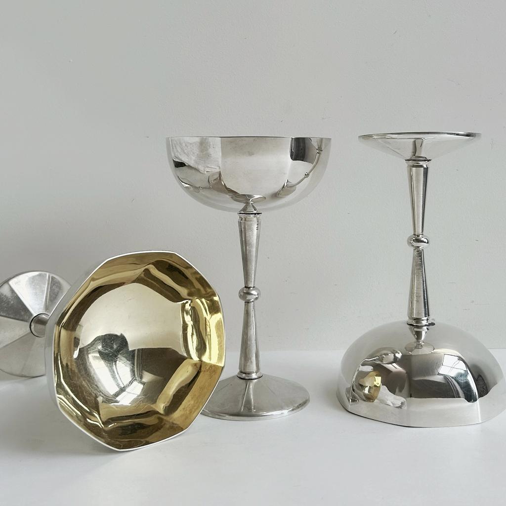 Высокая креманка, серебрение, Италия