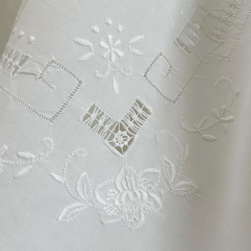 Белоснежная кофейная скатерть/наперон