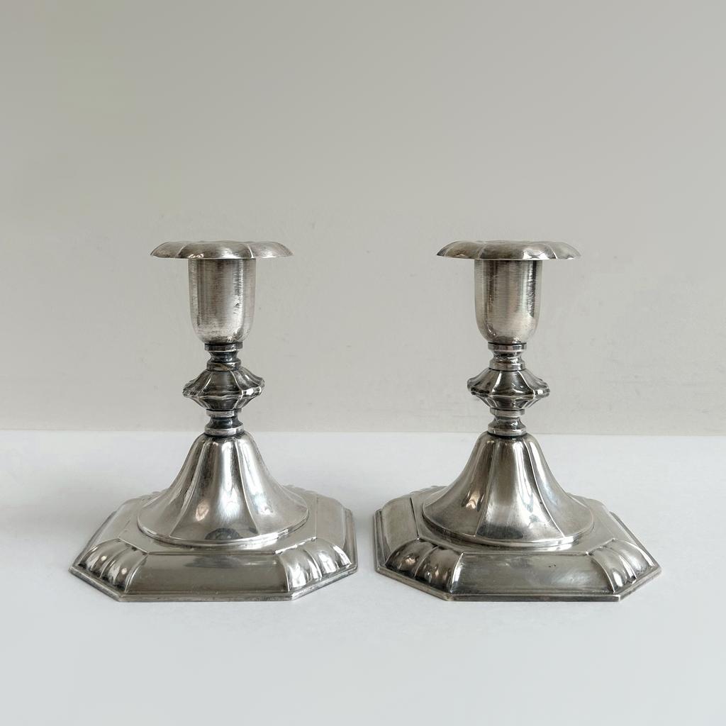 Пара подсвечников, серебрение